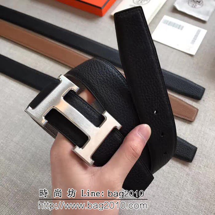 愛馬仕HERMES 寬版頭尾雙八字 官網同步 雙面可用 原版皮高端男士皮帶 HHG1536